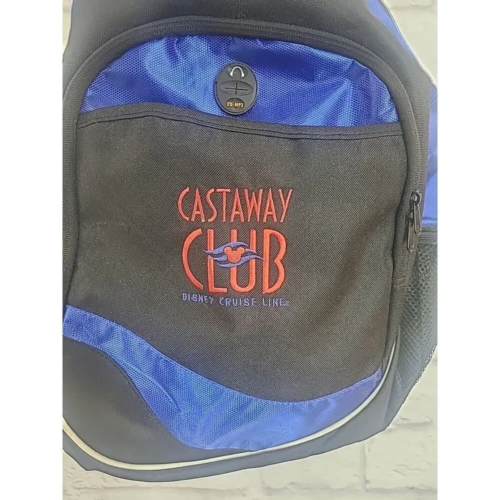 Castaway Club Disney Cruise Lines Back Pack Blue Black Red Adjustable Straps